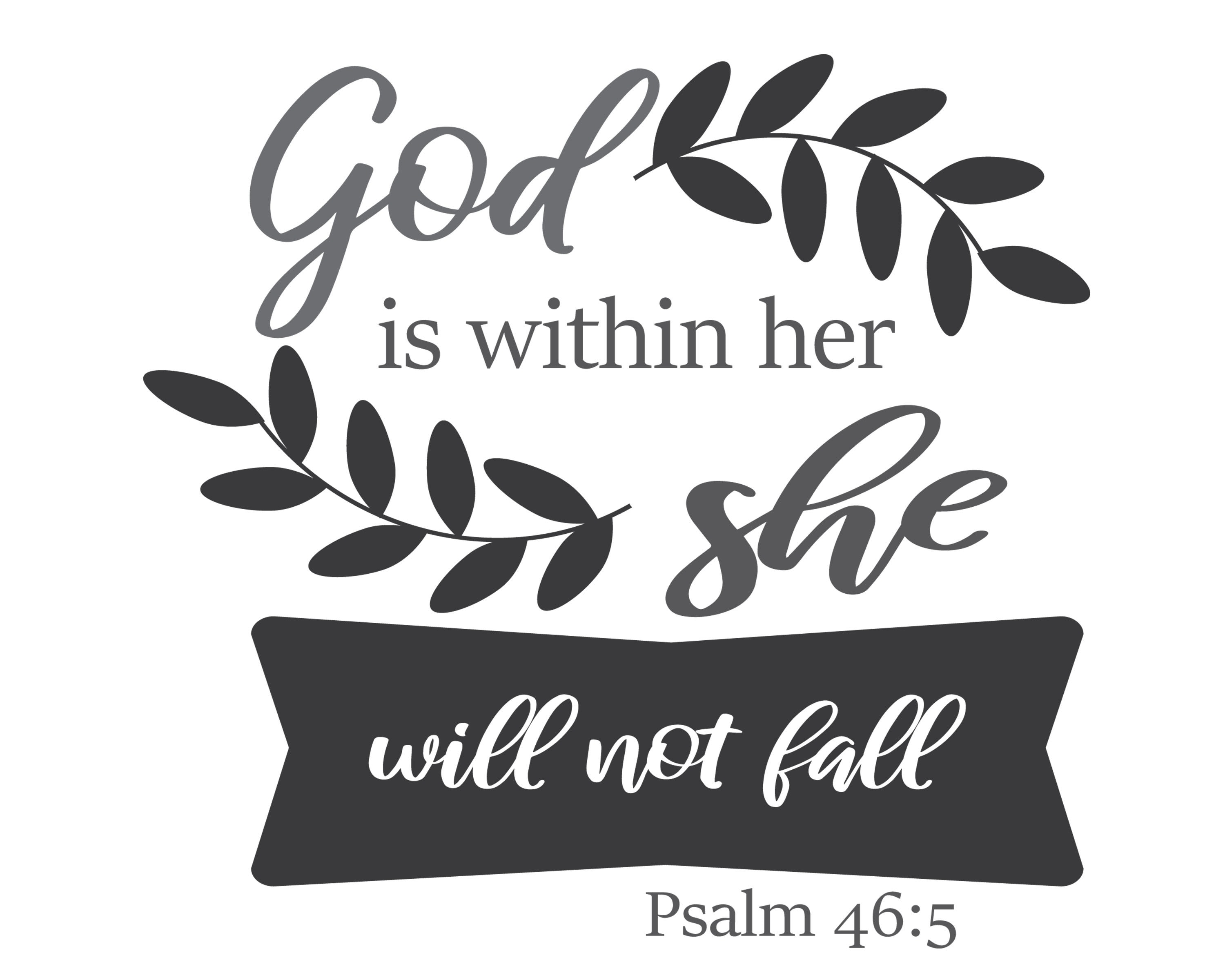 God is Within Her She Will Not Fall Svg, Bible Verse Svg, Scripture Svg, Christian Svg, Cut File