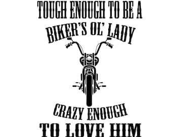 Ol’ Lady SVG for Biker Women | Harley SVG Cut File | Motorcycle Wife SVG png eps | Tough Crazy Love Quote | Digital Download