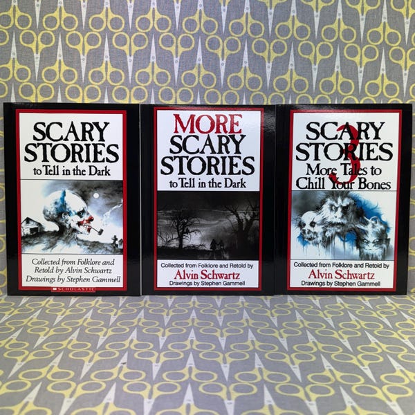 Scary Stories to Tell in the Dark Trilogy by Alvin Schwartz - Original Stephen Gammell Illustrations - 3 Book Set, Scholastic Edition