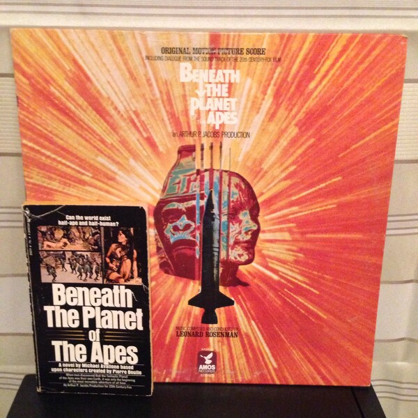Vinyl Record Album und Buch Combo Rückkehr zum Planet der Affen Soundtrack plus Film tie in