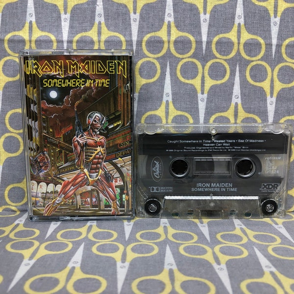 Somewhere In Time by Iron Maiden Cassette Tape rock heavy metal Vintage