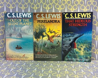 La trilogie spatiale par CS Lewis livre de poche vintage Set Out of the Silent Planet Perelandra That Hideous Strength