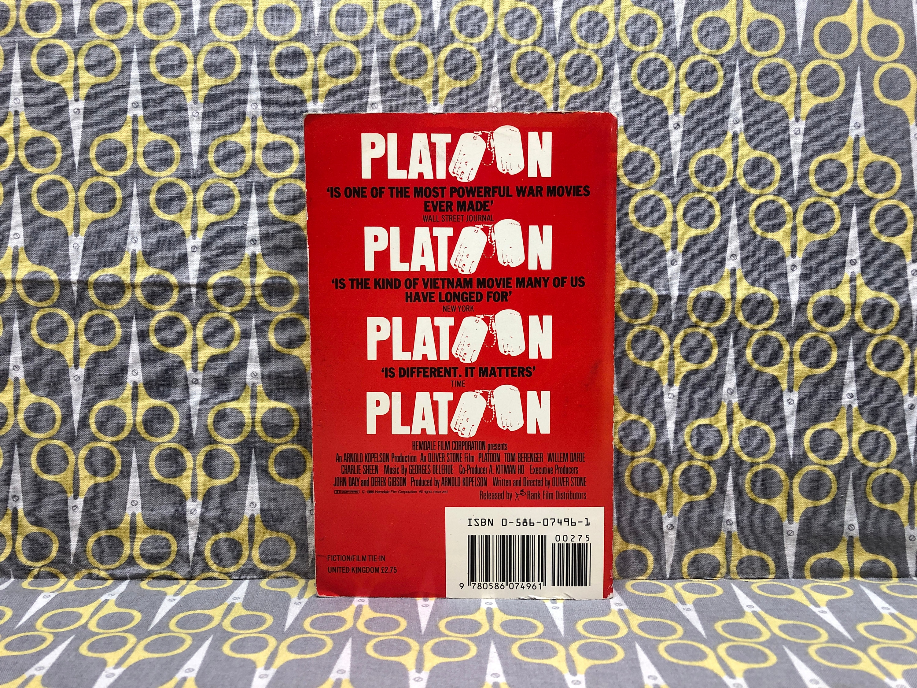 Platoon by Dale A Dye Paperback Book Based on Oliver Stone's