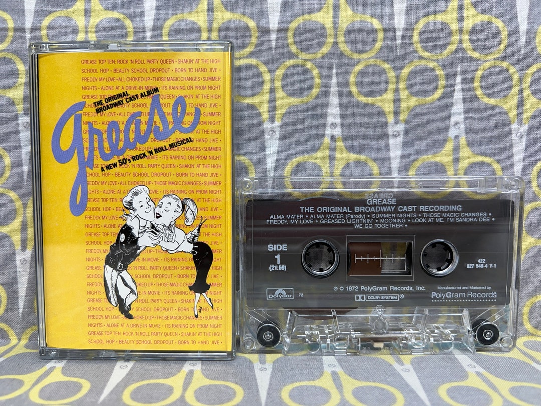 Grease Original Broadway Cast Recording Cassette Tape Vintage Etsy