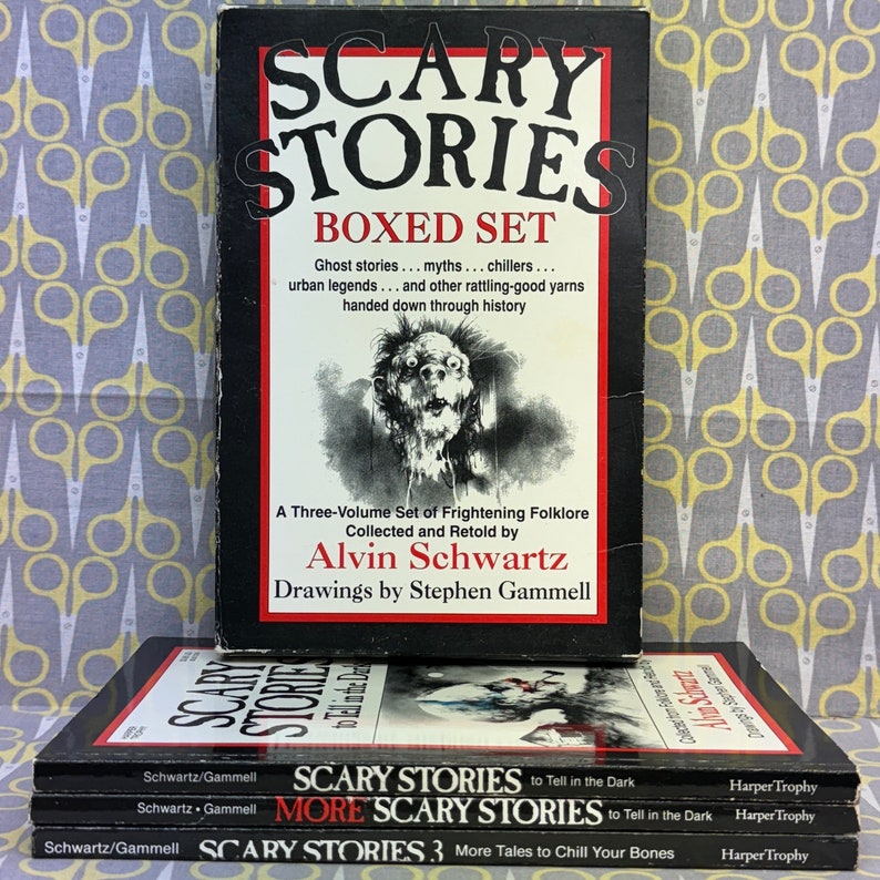 Scary Stories to Tell in the Dark Complete Box Set by Alvin Schwartz Original Stephen Gammell Illustrations Classic Horror Books image 3