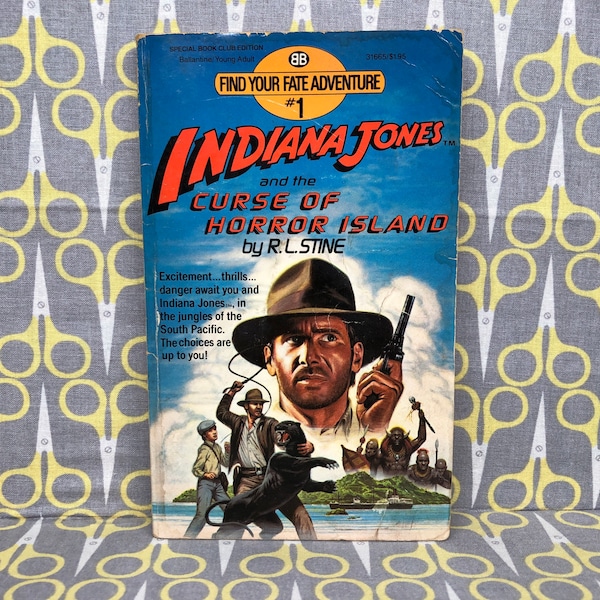 Indiana Jones and the Curse of Horror Island by R.L. Stine paperback book vintage Indiana Jones: Find Your Fate 1