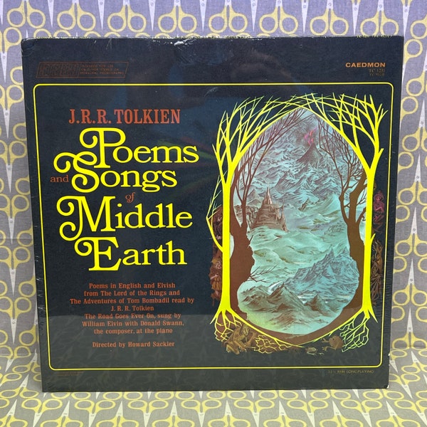 Sealed Poems and Songs of Middle Earth read by JRR Tolkien Vinyl Record Album LP Tom Bombadil Road Goes Ever On