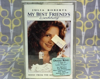 Muzyka z filmu Ślub mojego najlepszego przyjaciela, zapieczętowana kaseta magnetofonowa, muzyka vintage, ścieżka dźwiękowa do filmu