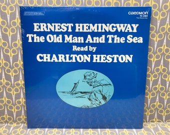 Sealed The Old Man and the Sea by Ernest Hemingway read by Charlton Heston Vinyl Record Album LP Spoken Word