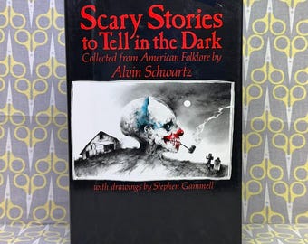 Historias de miedo para contar en la oscuridad de Alvin Schwartz – Ilustrado por Stephen Gammell – JB Lippincott Tapa dura Primera impresión 8.ª impresión