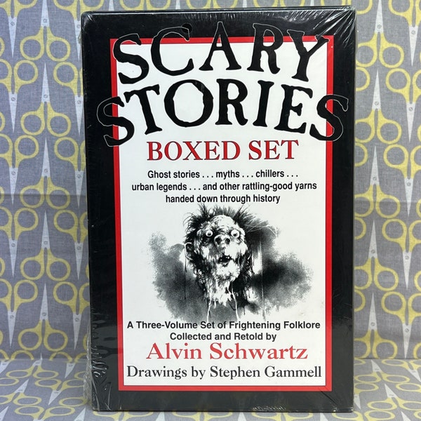 Sealed Scary Stories to Tell in the Dark boxed set by Alvin Schwartz paperback book trilogy scary original Illustrated by Stephen Gammell