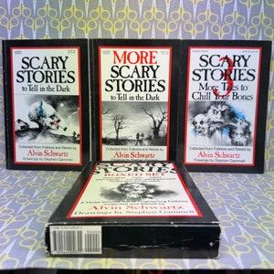 Scary Stories to Tell in the Dark Complete Box Set by Alvin Schwartz Original Stephen Gammell Illustrations Classic Horror Books image 1