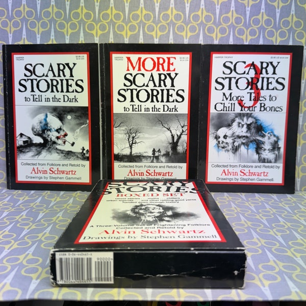 Scary Stories to Tell in the Dark Complete Box Set by Alvin Schwartz - Original Stephen Gammell Illustrations - Classic Horror Books