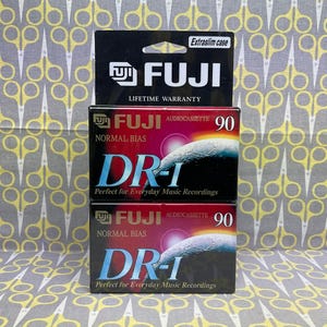 FUJI DR-I Blank Cassette Tapes – 2 x 90-Min Normal Bias Sealed Tapes for Everyday Music Recording