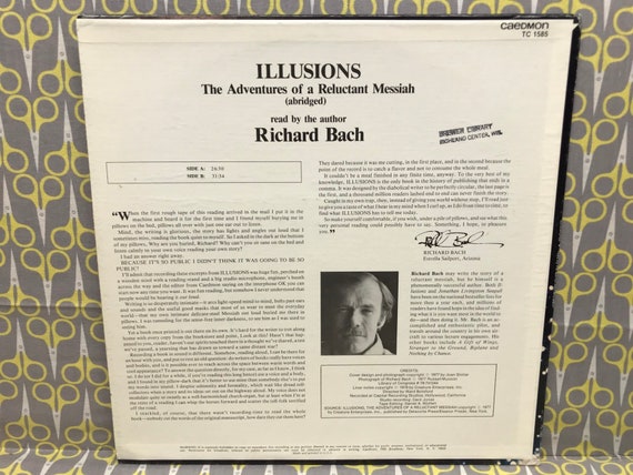 Illusions The Adventures Of A Reluctant Messiah By Richard Bach Vinyl Record Album Lp Read By The Author Abridged Caedmon - 