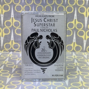Jesus Christ Superstar Highlights From The 20th Anniversary London Cast Recording by Andrew Lloyd Webber and Tim Rice Cassette Tape Vintage