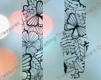 Mariposas y flores. DESCARGA INSTANTÁNEA solamente.