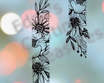 Floral watch band Digital download design for 38mm-40mm Laser engraving