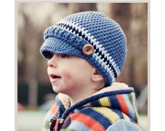 PRINTED Oxleyham Newsboy Hat Crochet Pattern - Baby & Child options - Choose size - Permission to Sell Finished Products