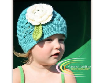 PDF Oriana Rose Children's Hat Crochet Pattern - Permission to Sell Finished Products