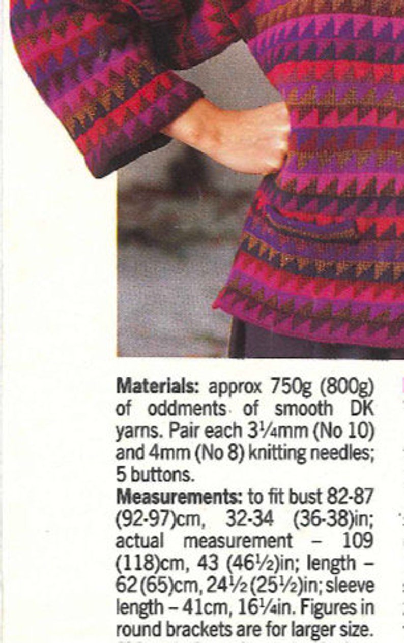 Vintage Happy Endings High Points Aztec Cardigan Knitting Pattern image 2