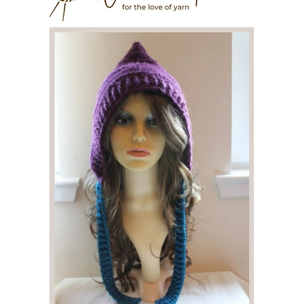 PDF Pretarian Pixie Hat Crochet Pattern - Size Teen to Adult - Permission to Sell Finished Products