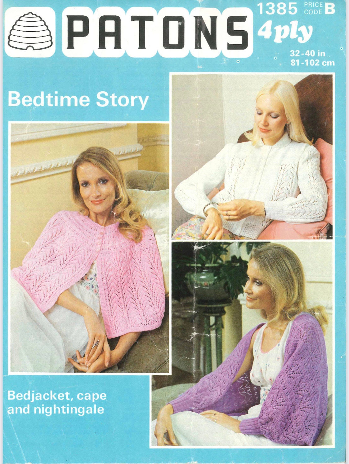 Vintage Knitting Patterns for Bedjacket, Cape and Nightingale (3 ...