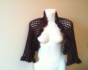 Easy Ruffled Shrug Crochet Pattern PDF – Teen & Adult Sizes, Beginner friendly pattern