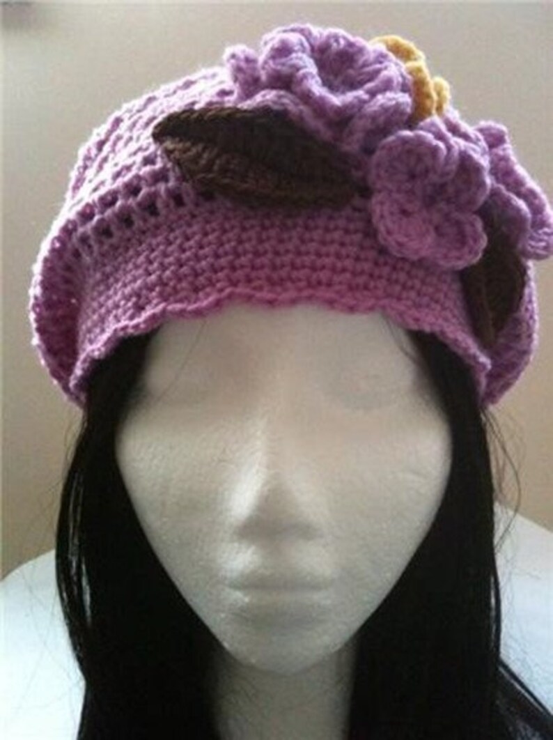 PDF Bonnie Blossom Slouchy Hat Crochet Pattern Permission to Sell Finished Products image 3