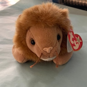 Roary TY Original Beanie Baby 1996 Lion Plush Toy with swing tag