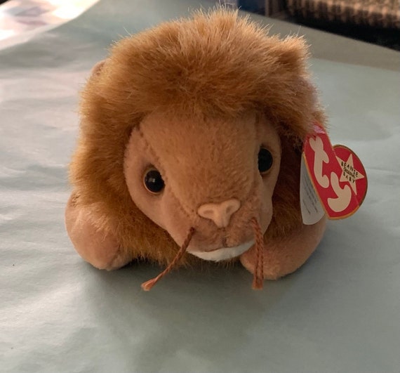 Roary TY Original Beanie Baby 1996 Lion Plush Toy With Swing Tag