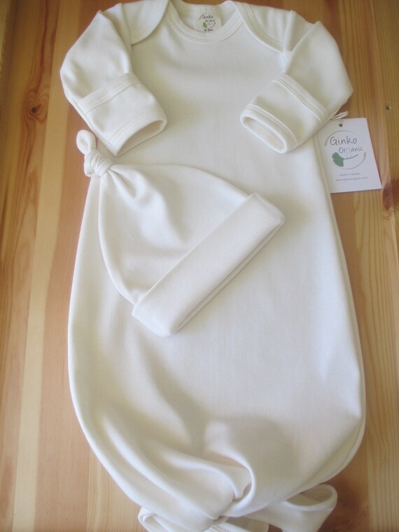 baby gown and hat set