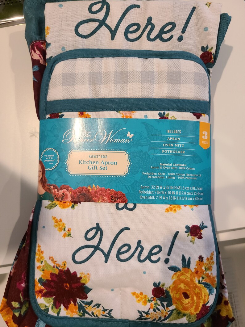 New Pioneer Woman Kitchen Apron Gift Set Choose Your Pattern Etsy
