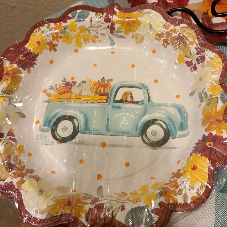 New Pioneer Woman Thanksgiving Disposable Plates Napkins Etsy