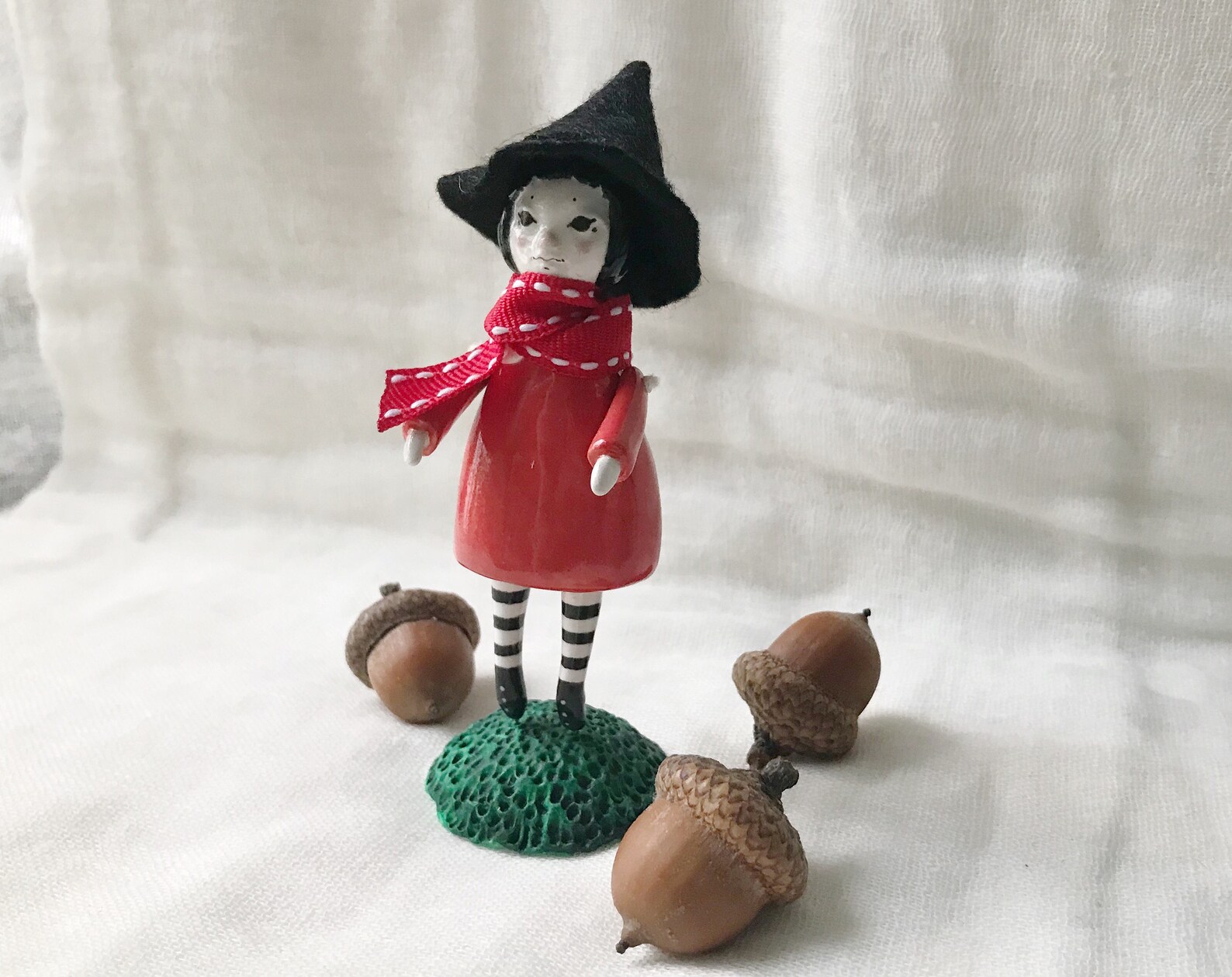 Small ceramic witch art doll Interior toy Handmade art toy Etsy