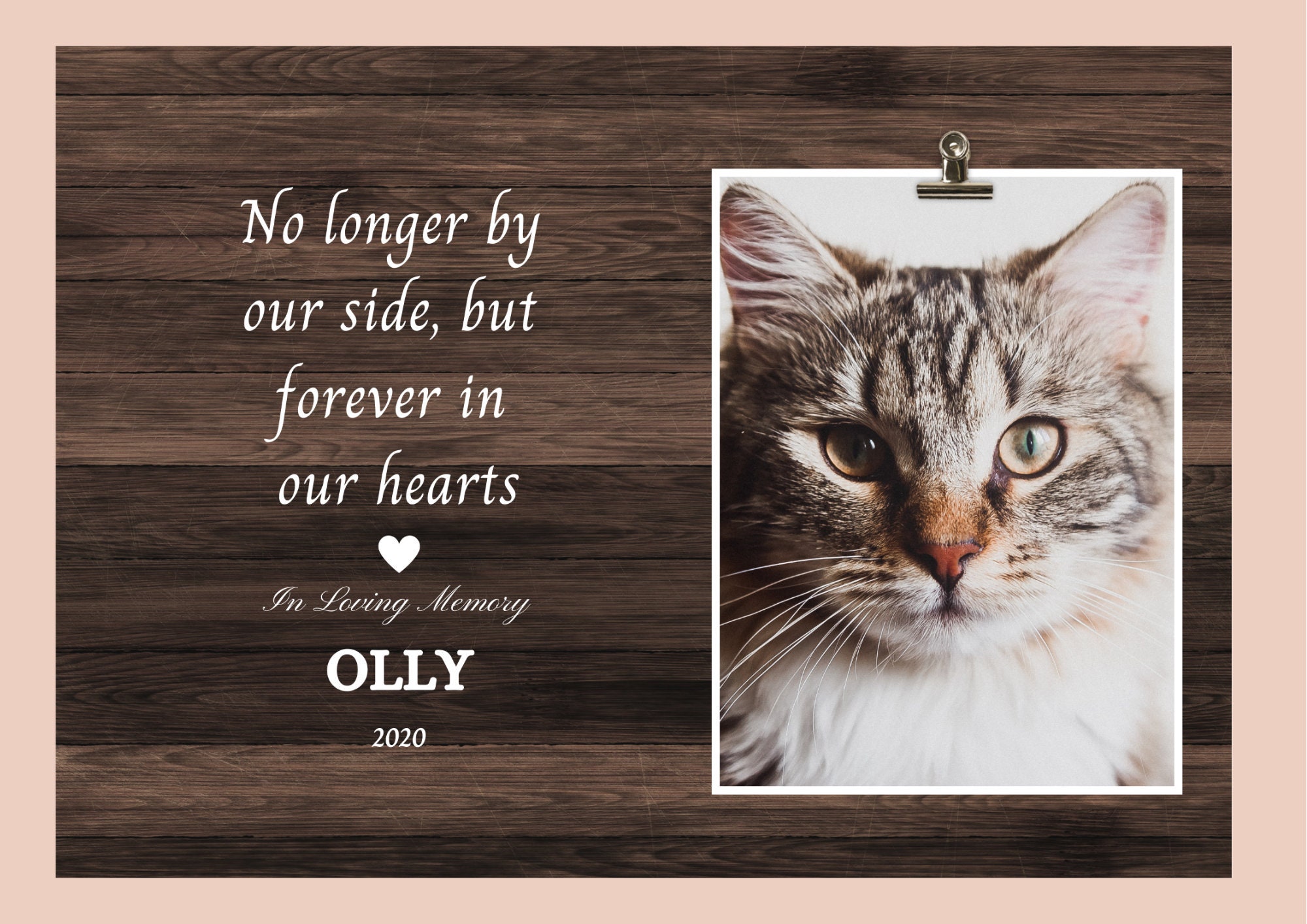 Personalized Cat Memorial Frame Cat loss gift Pet Etsy