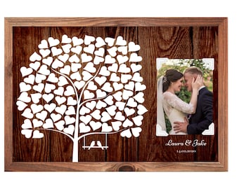 Wedding guest book alternative - Wedding guestbook- Wedding guest book wood effect- gastebuch alternative