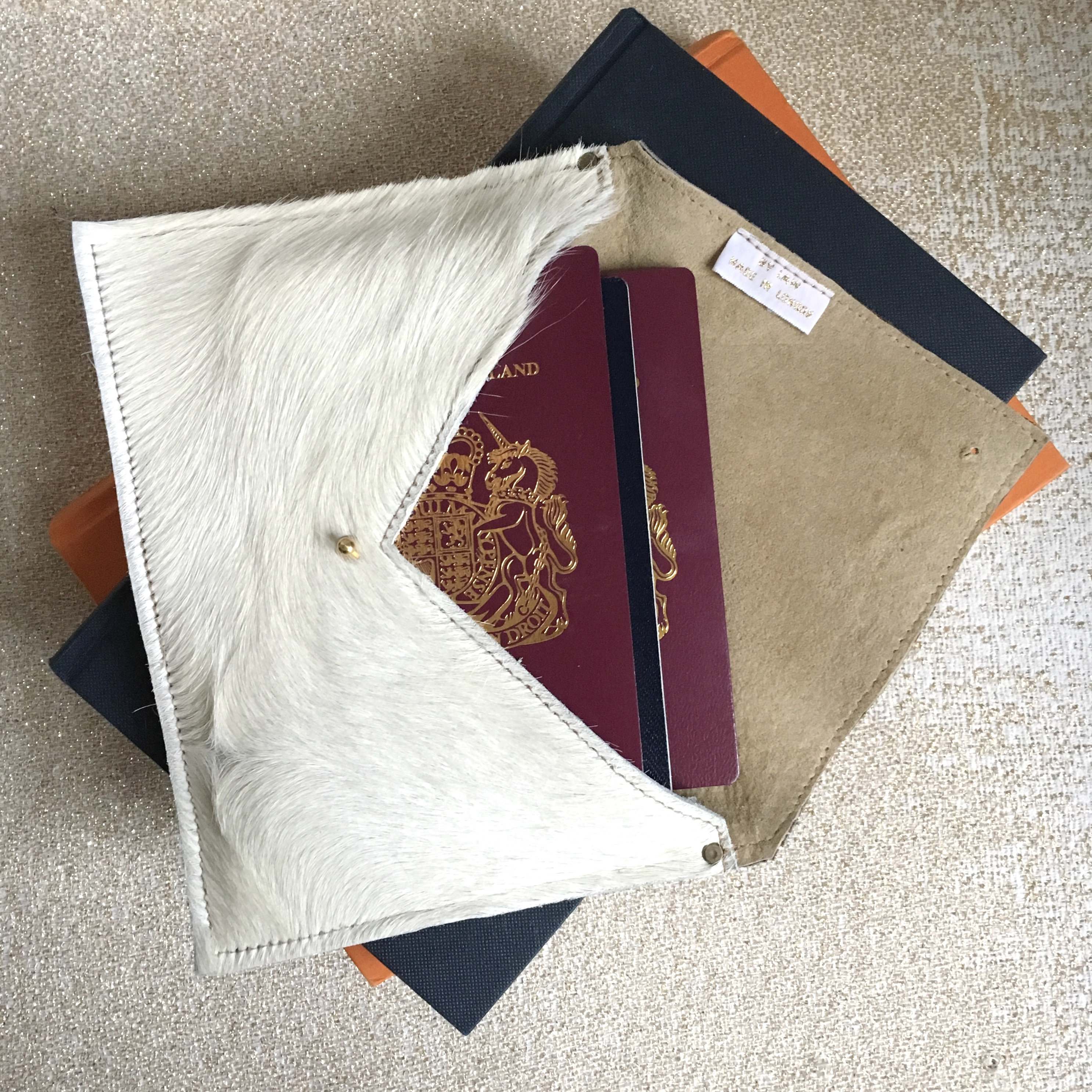 Passport Holder Leather Envelope Wallet Pale Yellow and Etsy