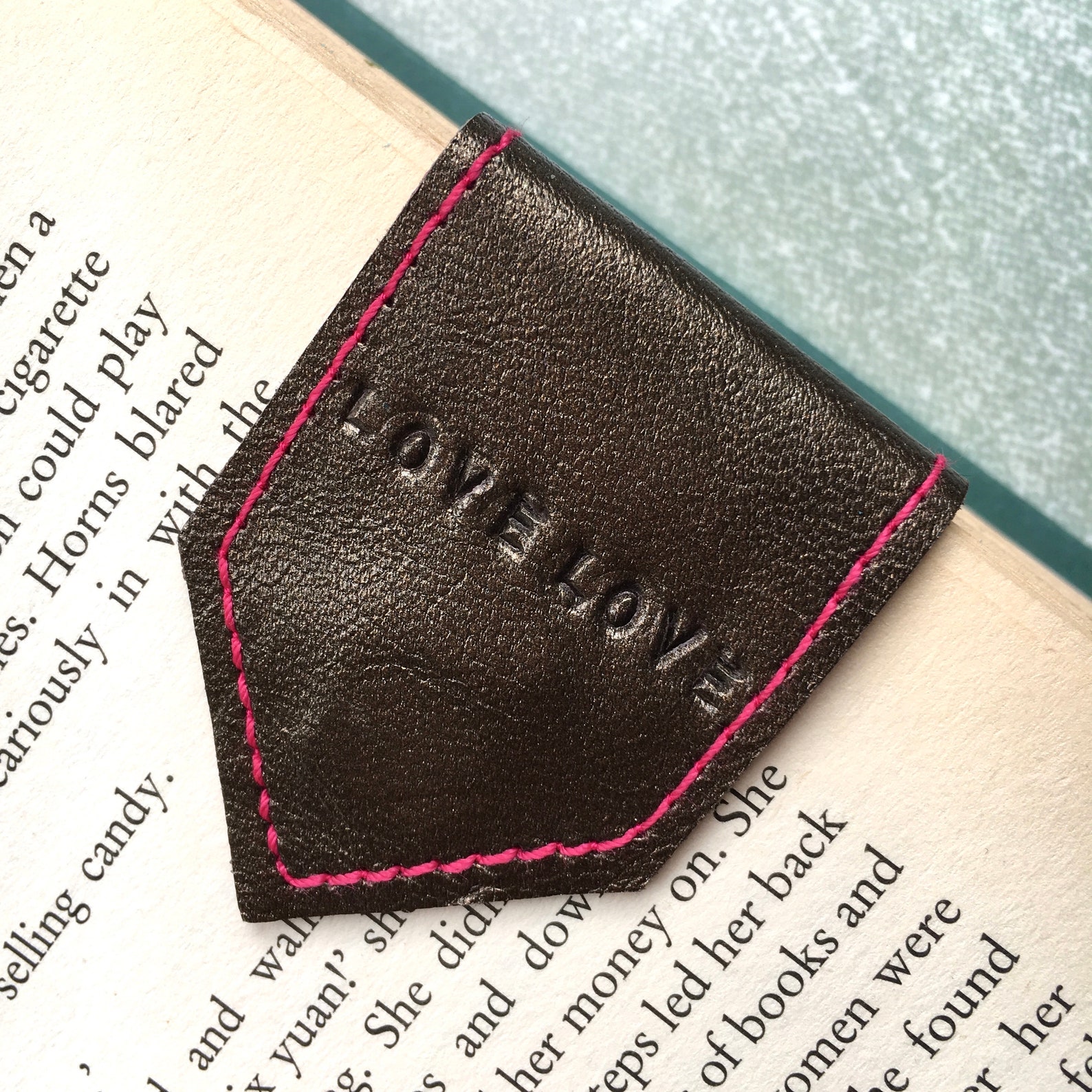 Personalise Bookmark Leather Bookmark Metallic Etsy UK