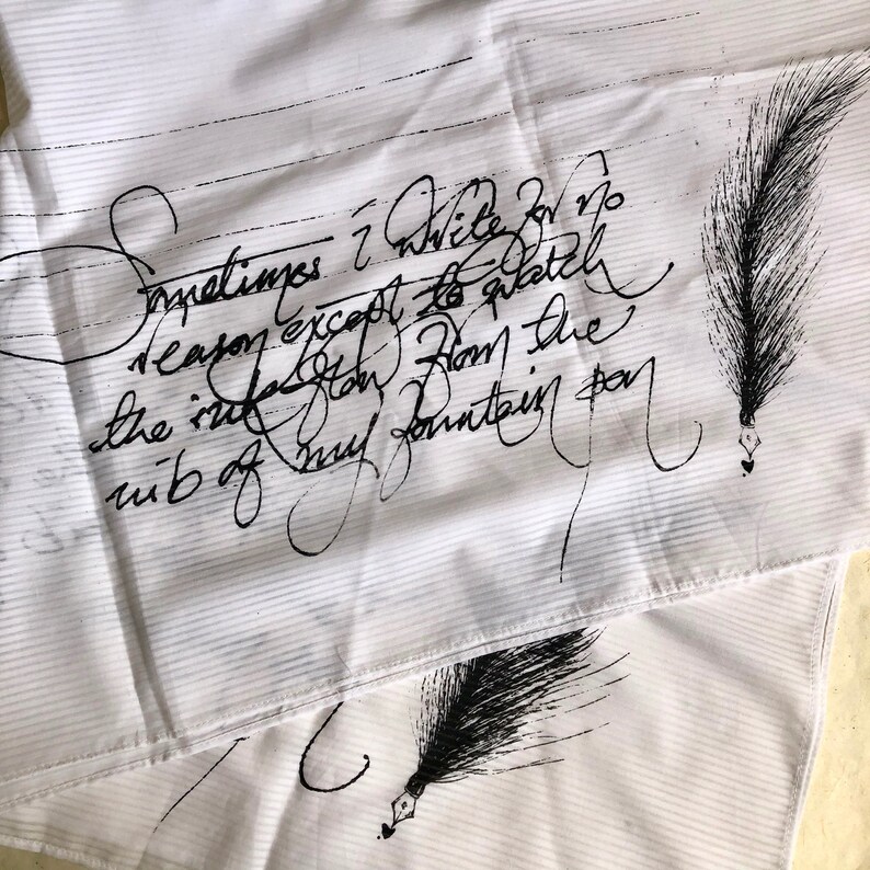 Screen Printed Lightweight White Cotton Summer Scarf  Boho image 5