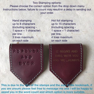May include: Two burgundy leather bookmarks with white stitching. One bookmark reads "FOREVER AND EVER" in embossed letters. The other reads "IT BEGINS AND ENDS WITH YOU AND ME...ALWAYS" in gold foil.