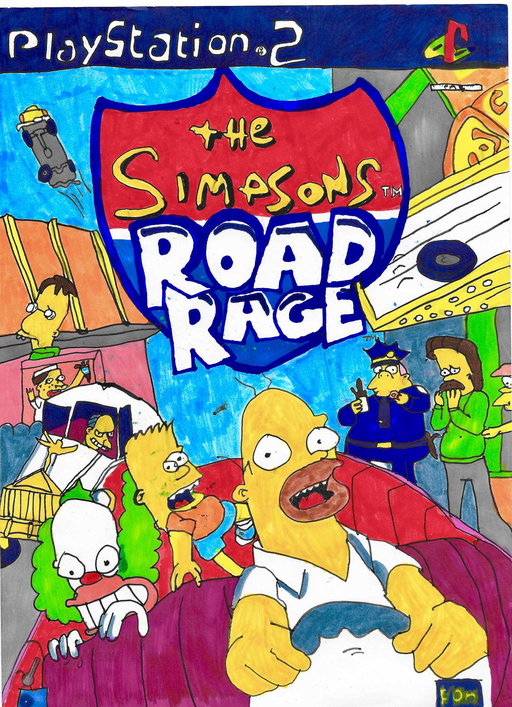 The Simpsons Road Rage Art Print Etsy