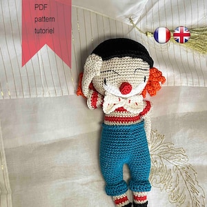 crochet pattern little clown PIPO  a special gift for special events !