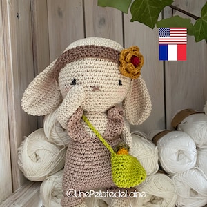Tutoriel lapin en crochet,PDF en Francais/Anglais MOLLY le lapin  au crochet, patron crochet amigurumi lapin, explications modele au crochet