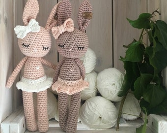 Baby amigurumi Bunny MAIA with tutu (25cm),crochet bunny toy for a newborn or child gift, newborn shower gift or photo session