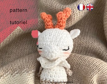 Tutoriel en Francais/Anglais ALICE le renne au crochet, patron crochet amigurumi renne, explications modele au crochet