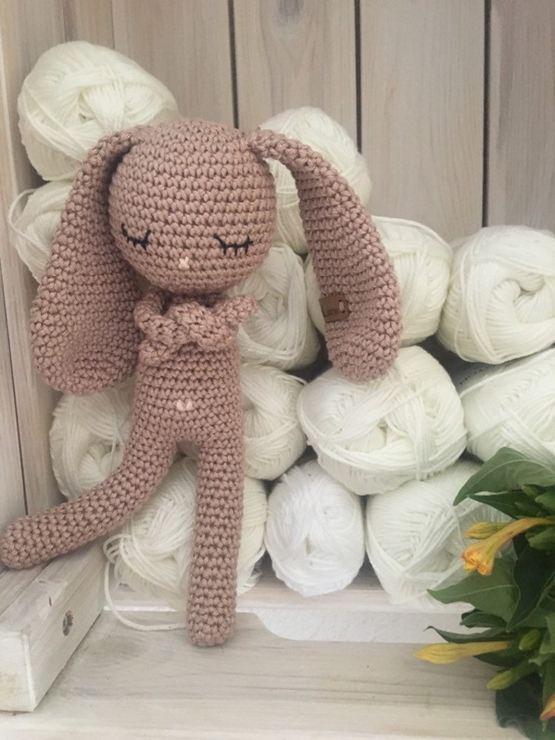 longear crochet amigurumi Bunny PAN PAN,crochet toy for newborn baby bunny,a birth or shower gift, photo session image 6