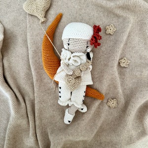 little white clown PIERROT with his saxophone, a special gift for special events image 7