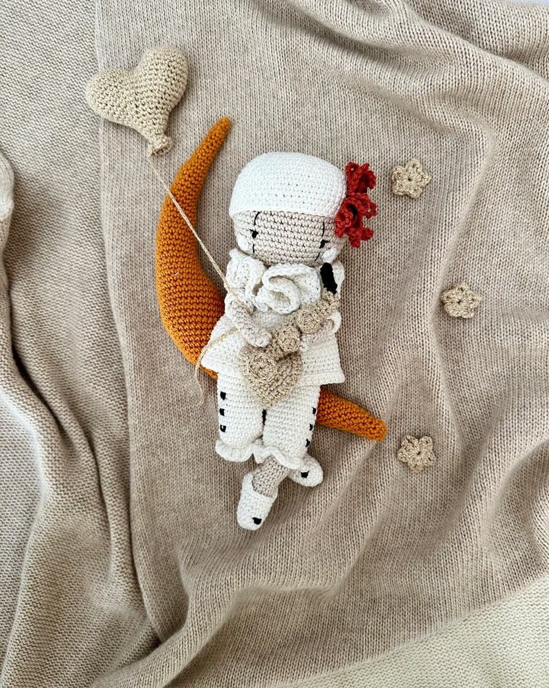 little white clown PIERROT with his saxophone, a special gift for special events image 7