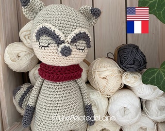 Patrón de crochet Amigurumi mapache: Meeko, nivel fácil (Patrón PDF)